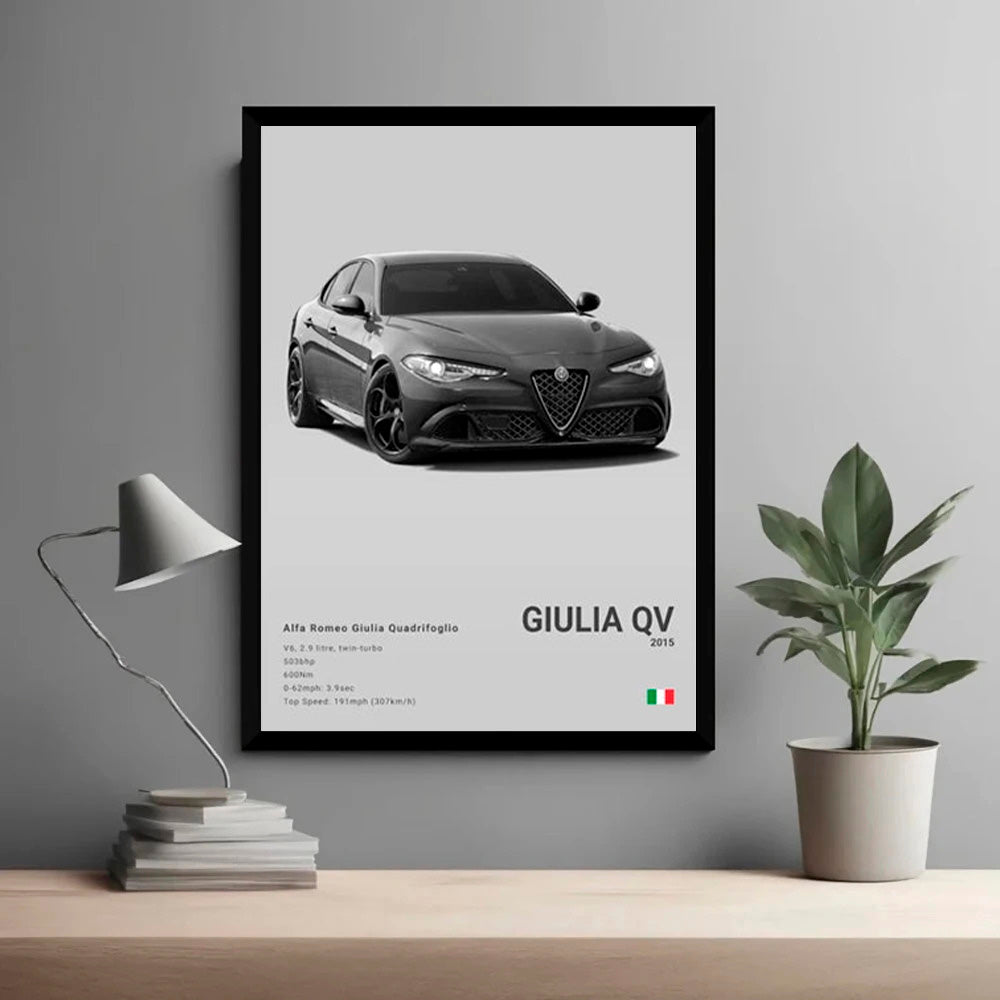 Alfa Romeo Giulia Quadrifoglio Luxury Car Poster