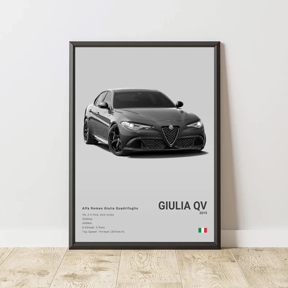 Alfa Romeo Giulia Quadrifoglio Luxury Car Poster