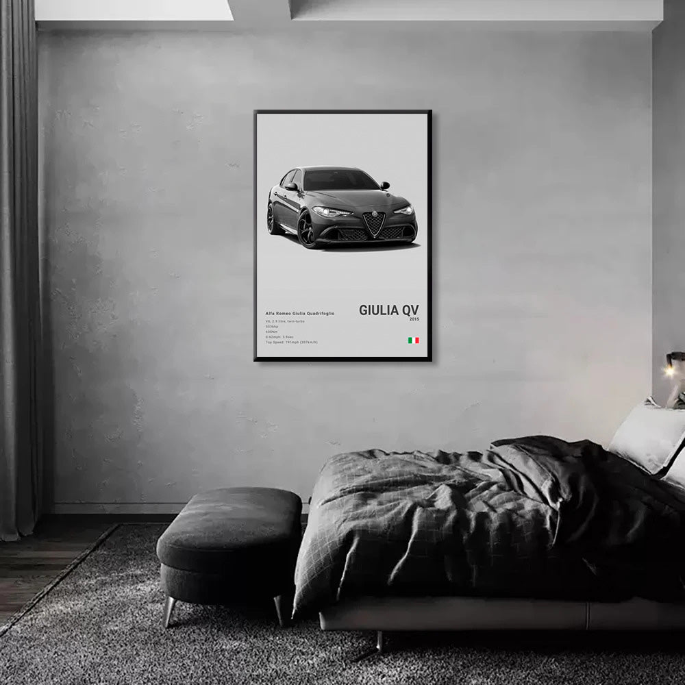 Alfa Romeo Giulia Quadrifoglio Luxury Car Poster