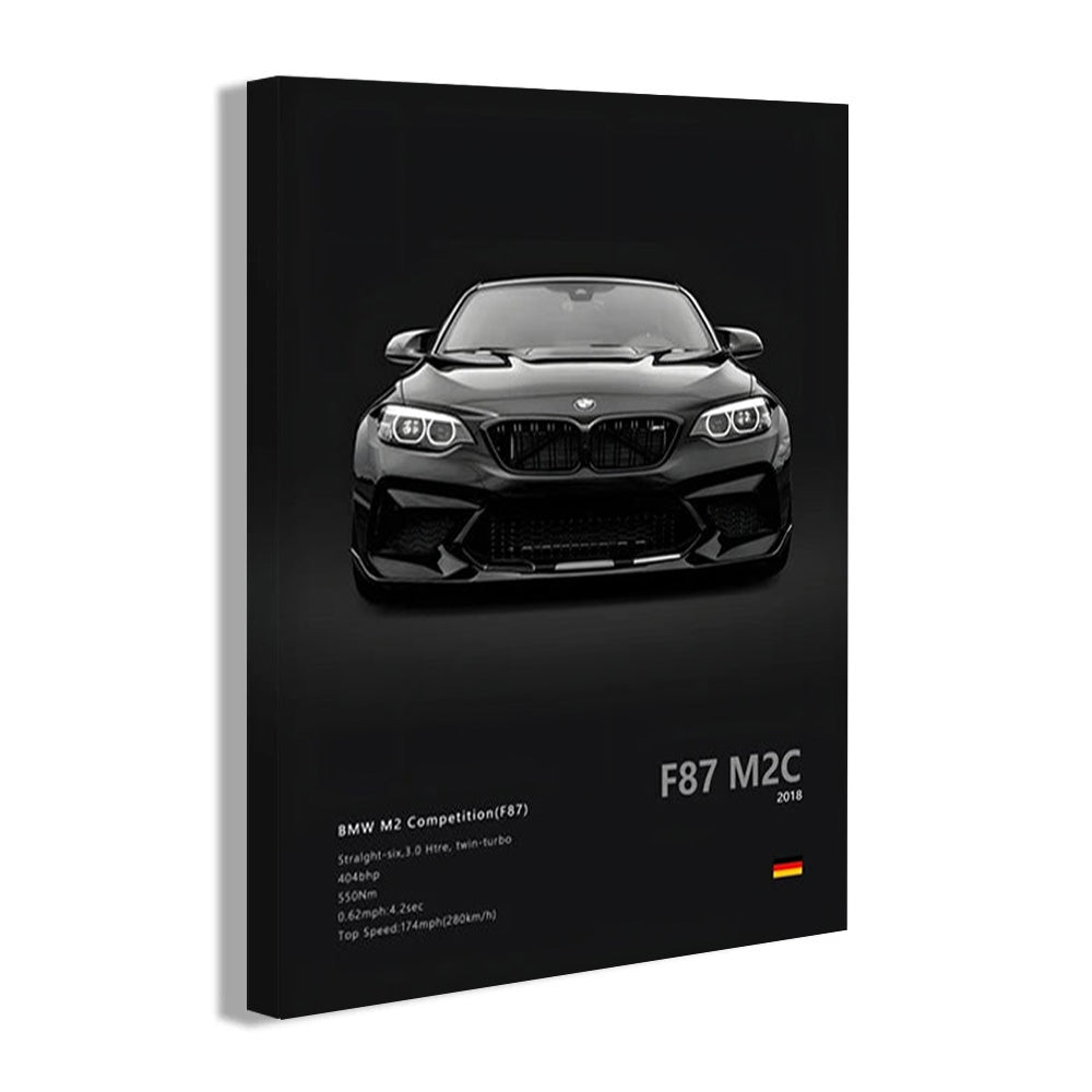 BMW M2 Competition (F87) Black Car Poster