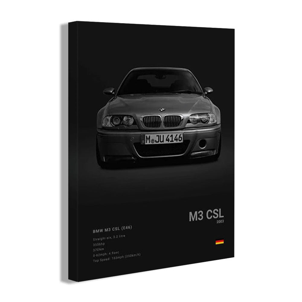 BMW M3 CSL (E39) Black Car Poster