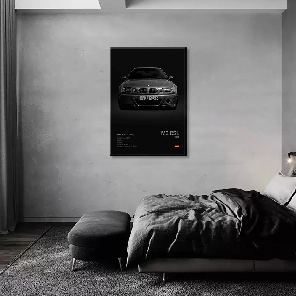 BMW M3 CSL (E39) Black Car Poster