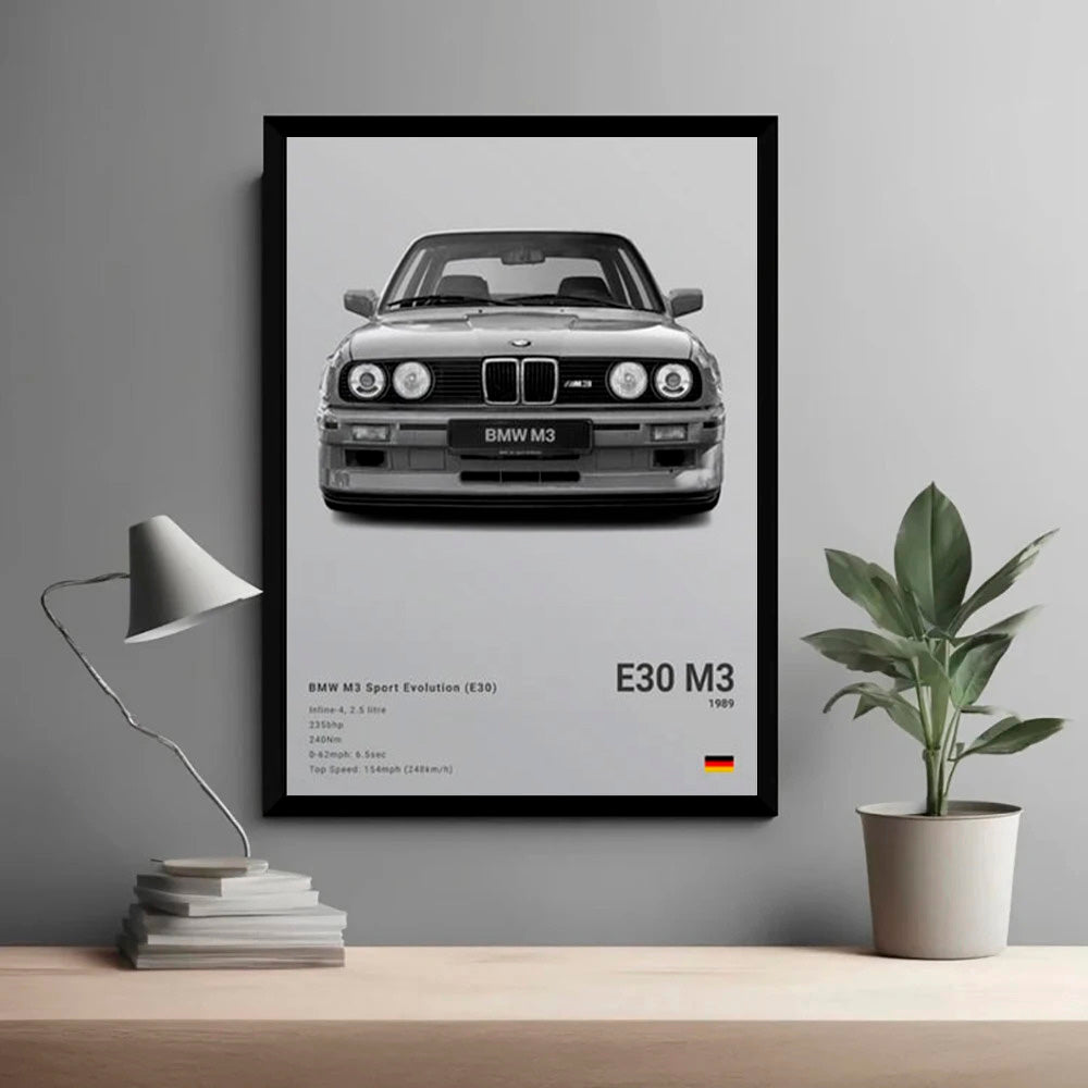 BMW M3 E30 Luxury Car Poster