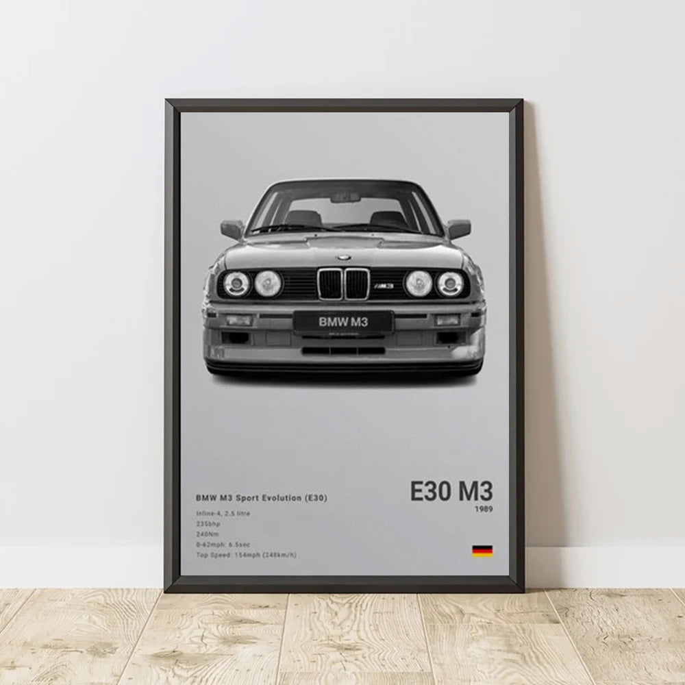 BMW M3 E30 Luxury Car Poster