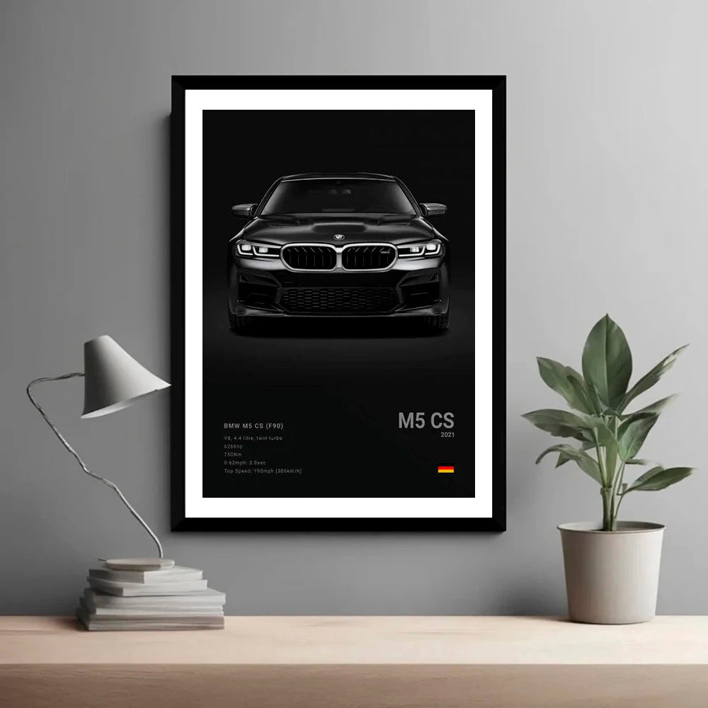 BMW M5 CS (F90) Black Car Poster