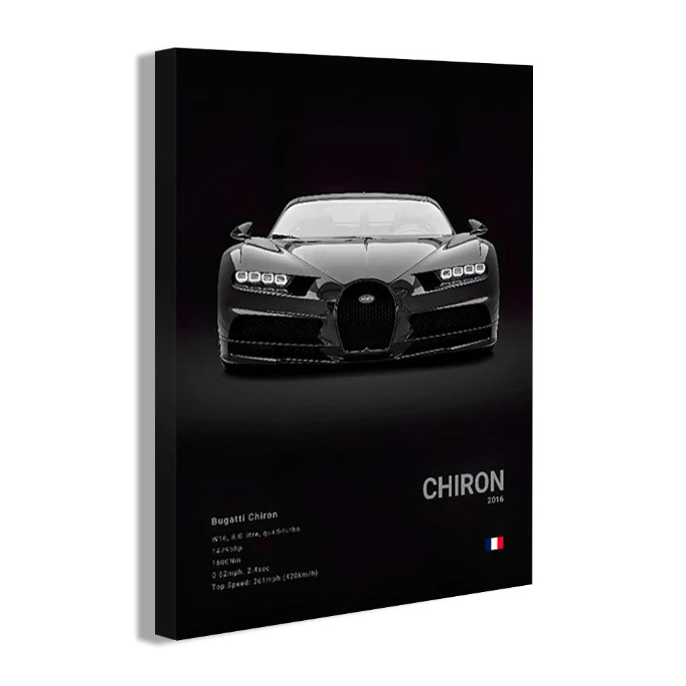 Bugatti Chiron Black Car Poster