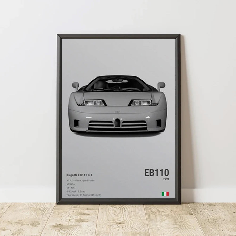 Bugatti EB 110 GT Luxury Car Poster