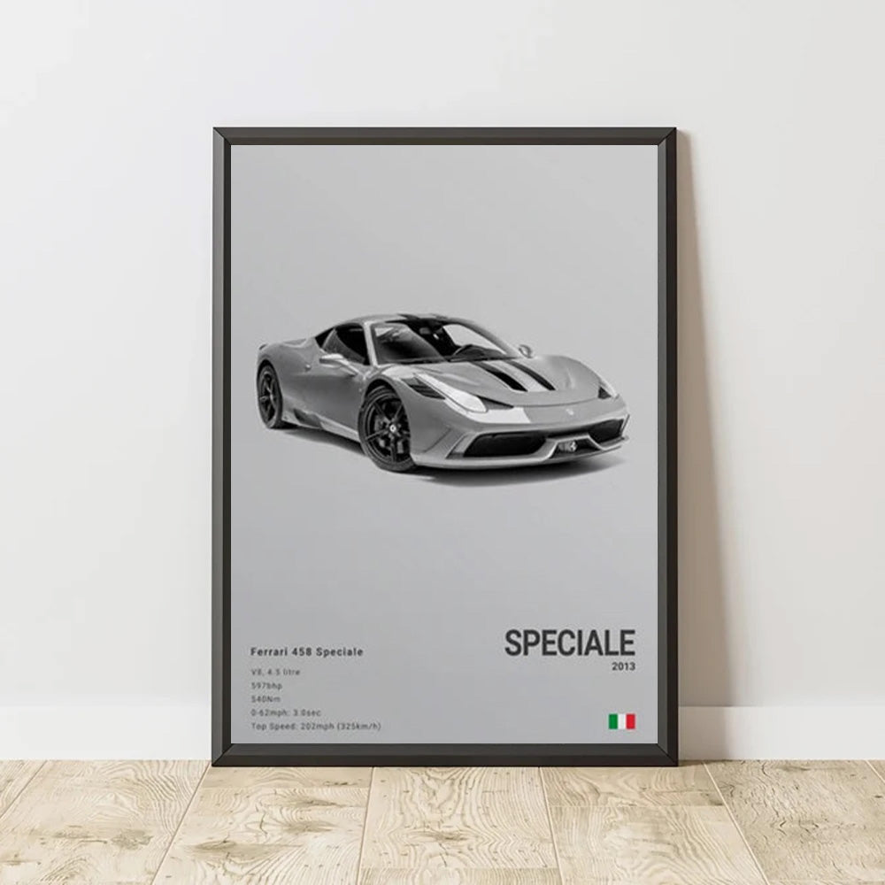 Ferrari 458 SPECIALE Luxury Car Poster