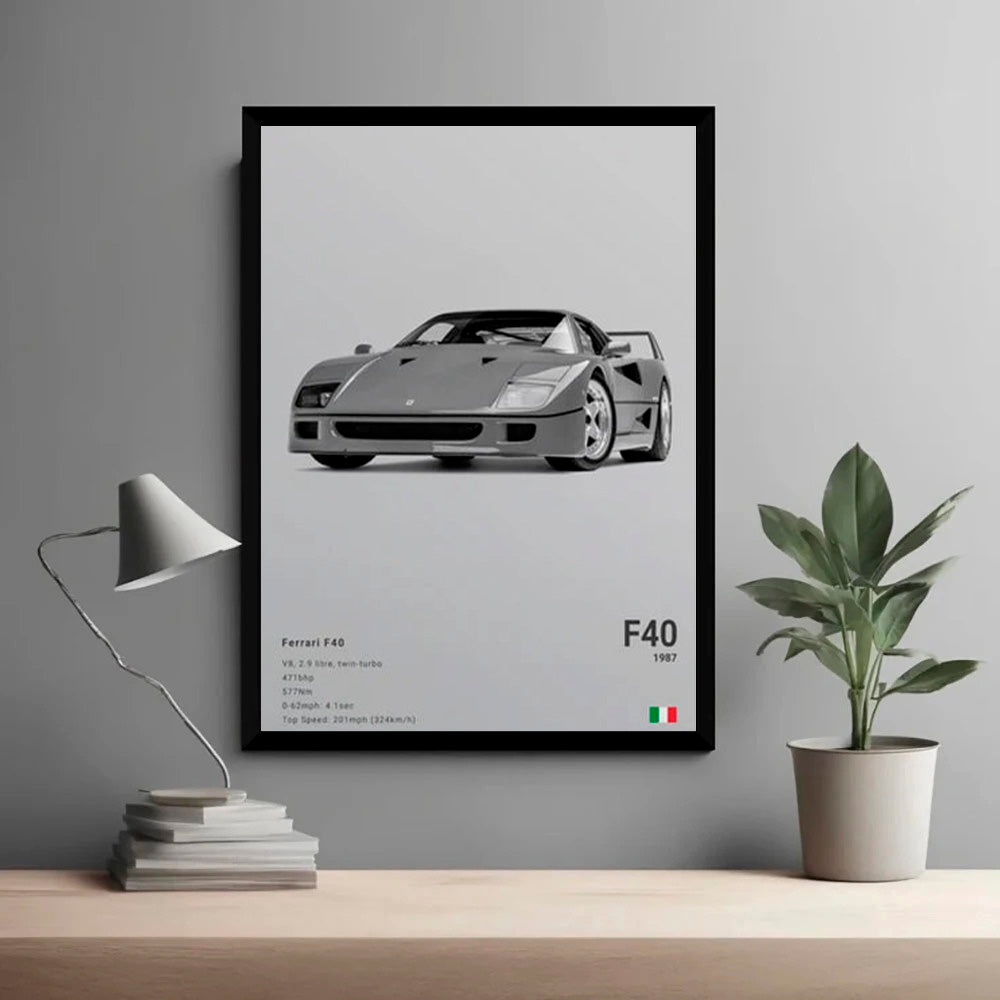 Ferrari F40 Luxury Car Poster