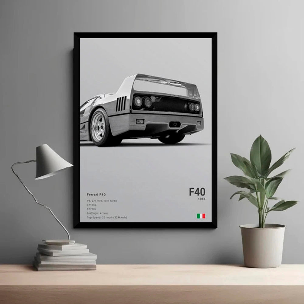 Ferrari F40 Luxury Car Poster