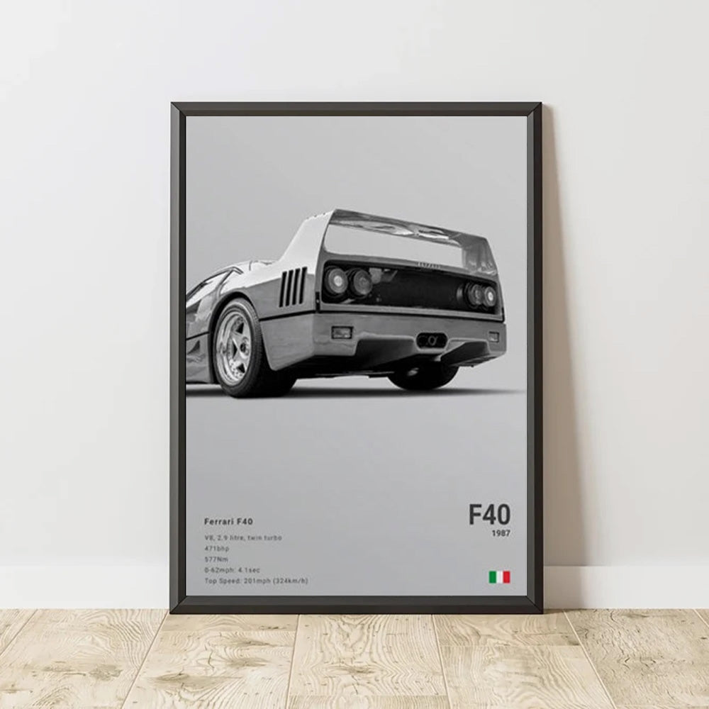 Ferrari F40 Luxury Car Poster