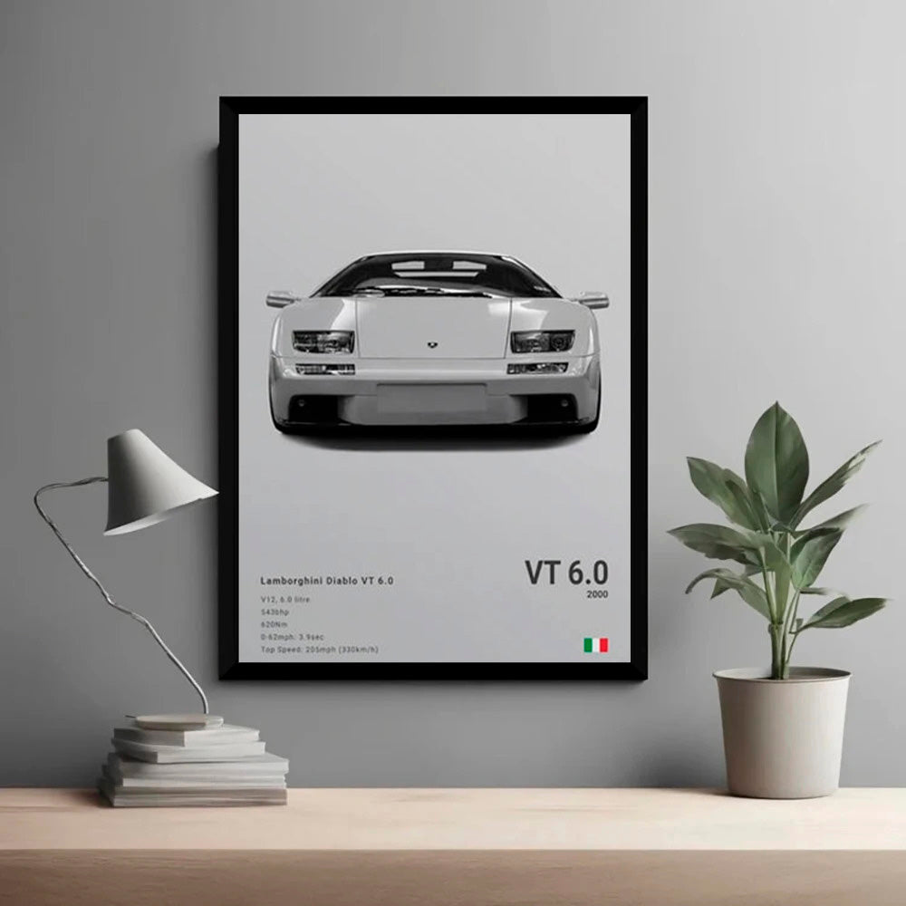 Lamborghini Diablo VT Luxury Car Poster