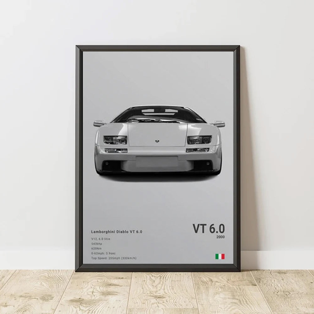 Lamborghini Diablo VT Luxury Car Poster