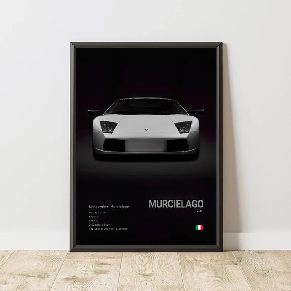 Lamborghini Murcielago Black Car Poster