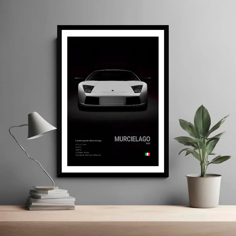 Lamborghini Murcielago Black Car Poster