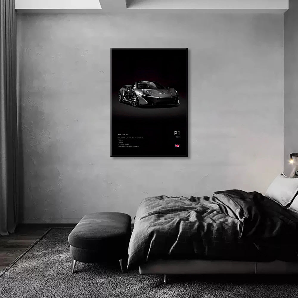 Mclaren P1 Black Car Poster