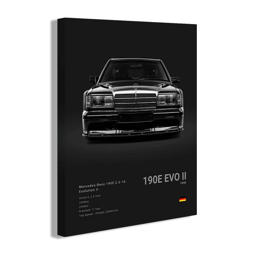 Mercedes-Benz 190E EVO II Black Car Poster