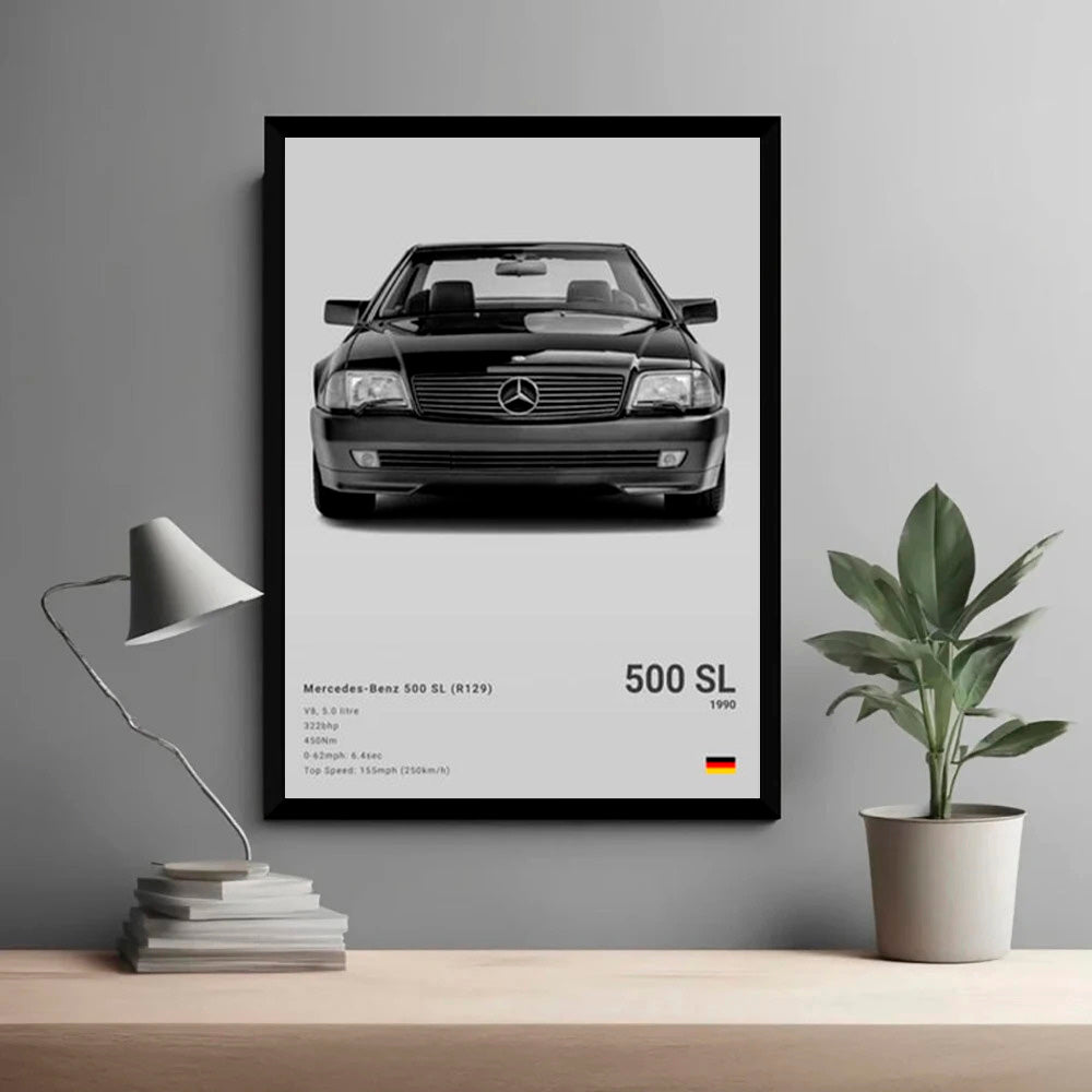 Mercedes-Benz 500SL Luxury Car Poster