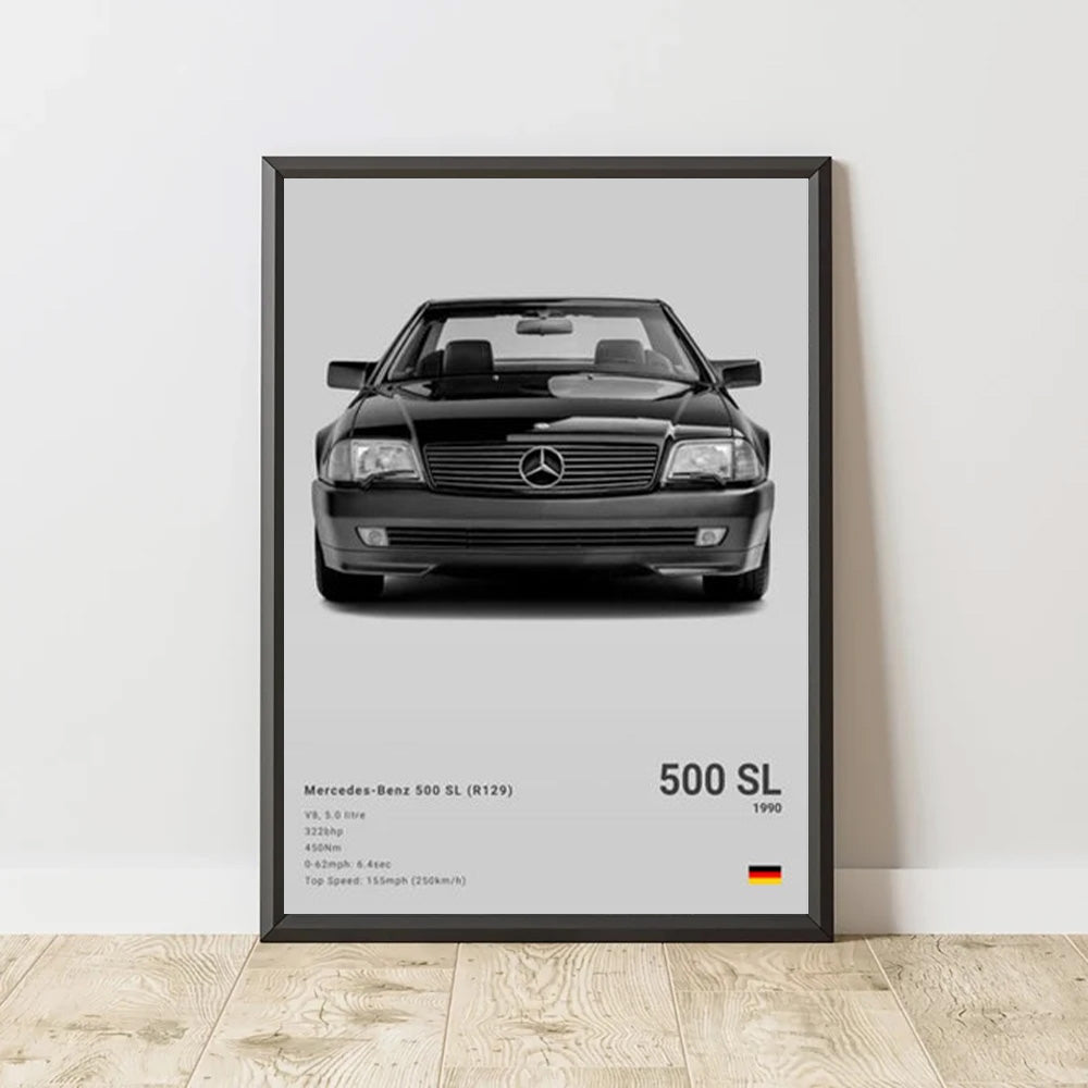 Mercedes-Benz 500SL Luxury Car Poster