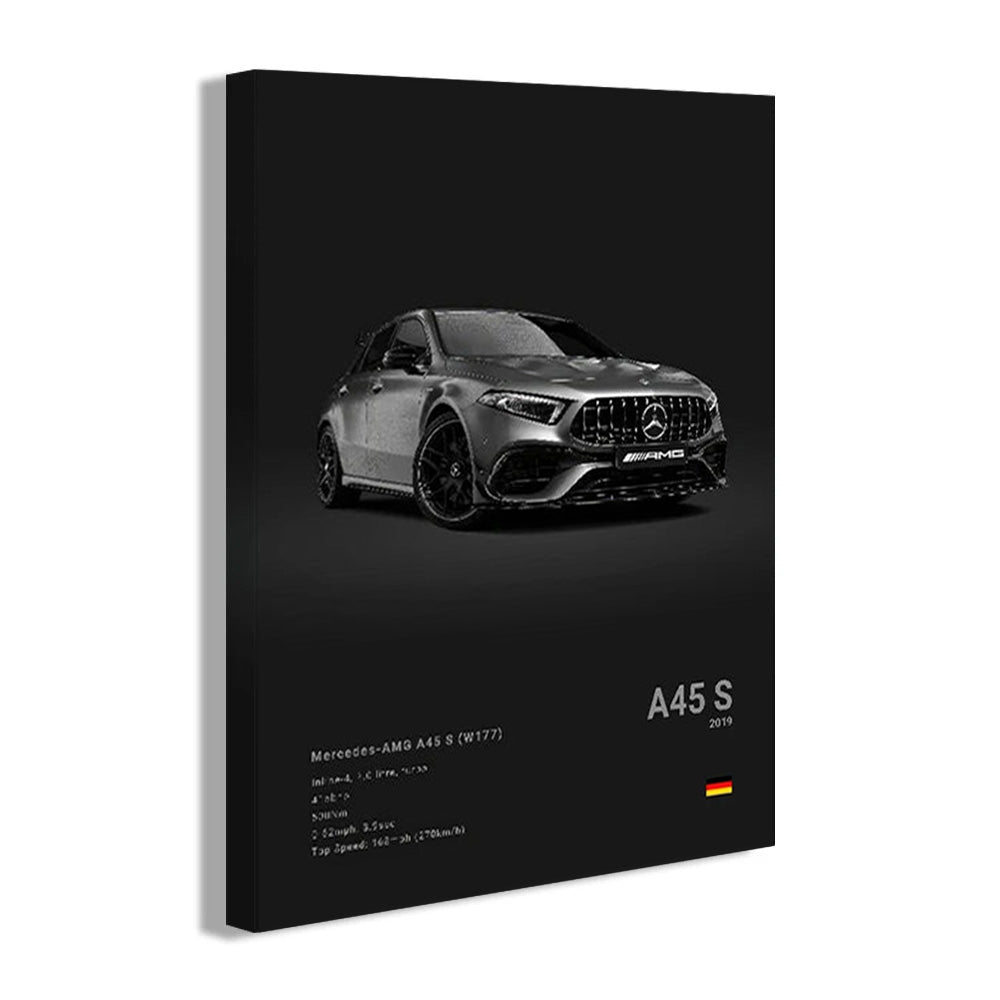 Mercedes-Benz A45S (W177) Black Car Poster