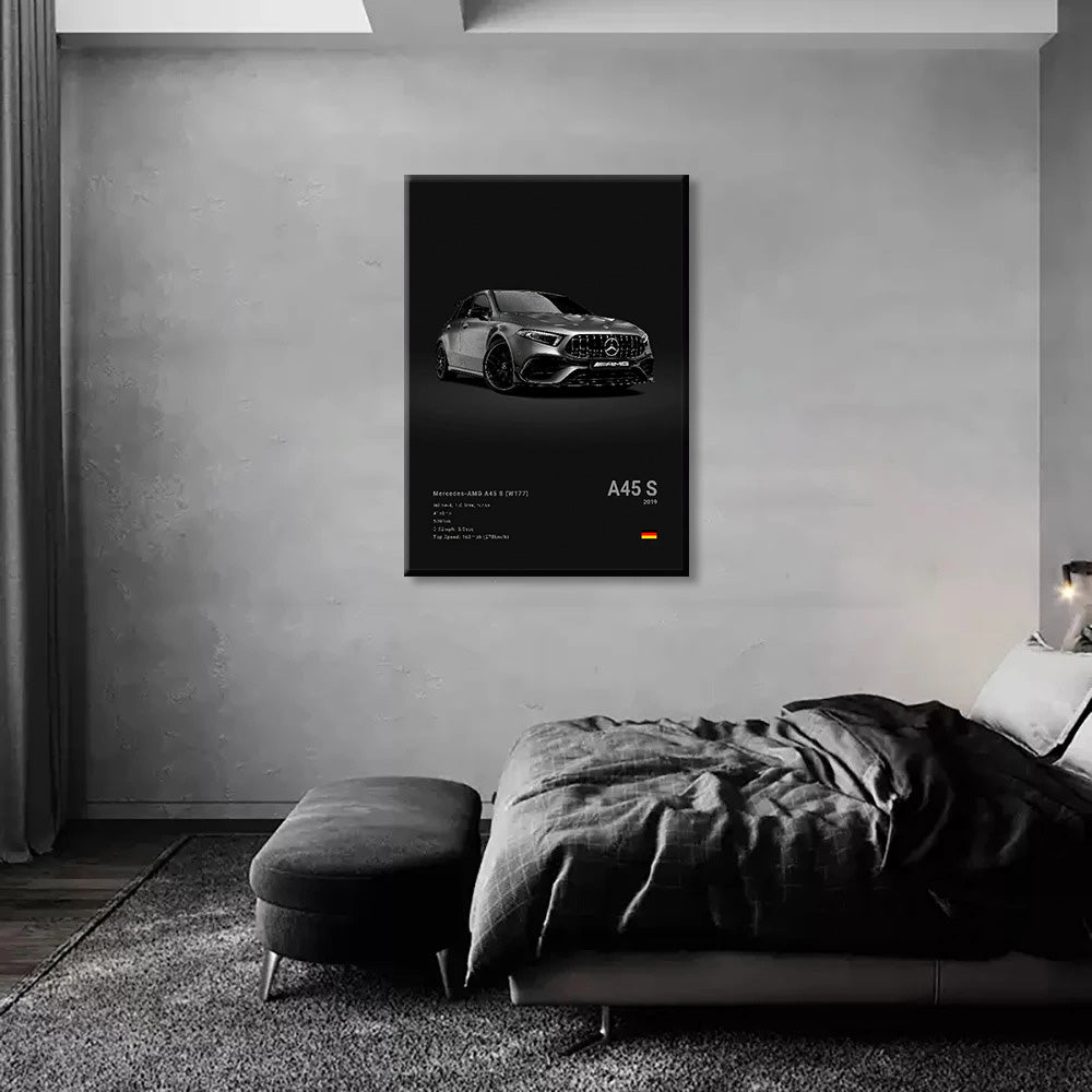 Mercedes-Benz A45S (W177) Black Car Poster