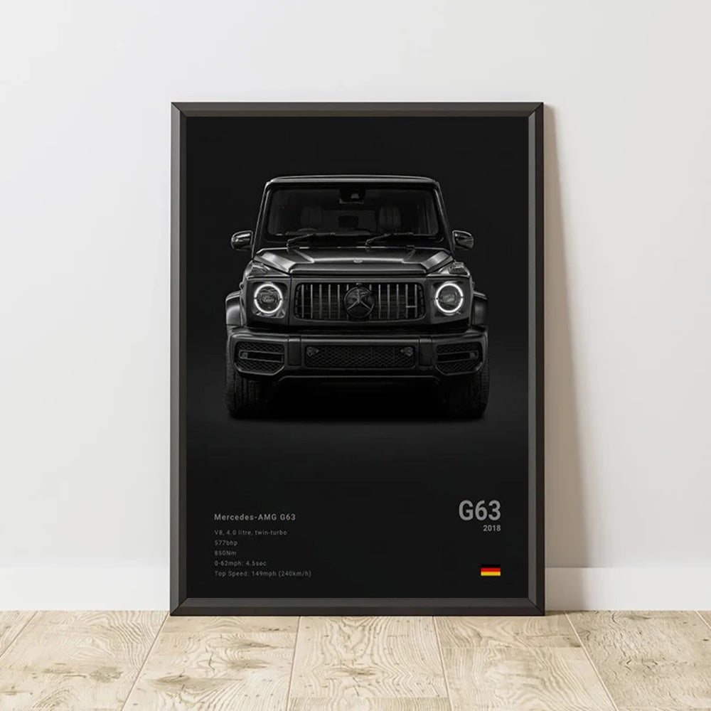 Mercedes-Benz G63 AMG Black Car Poster