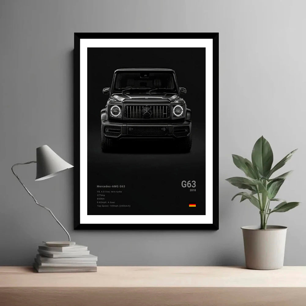 Mercedes-Benz G63 AMG Black Car Poster