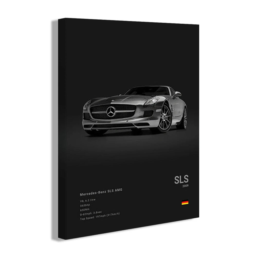 Mercedes-Benz SLS AMG Black Car Poster