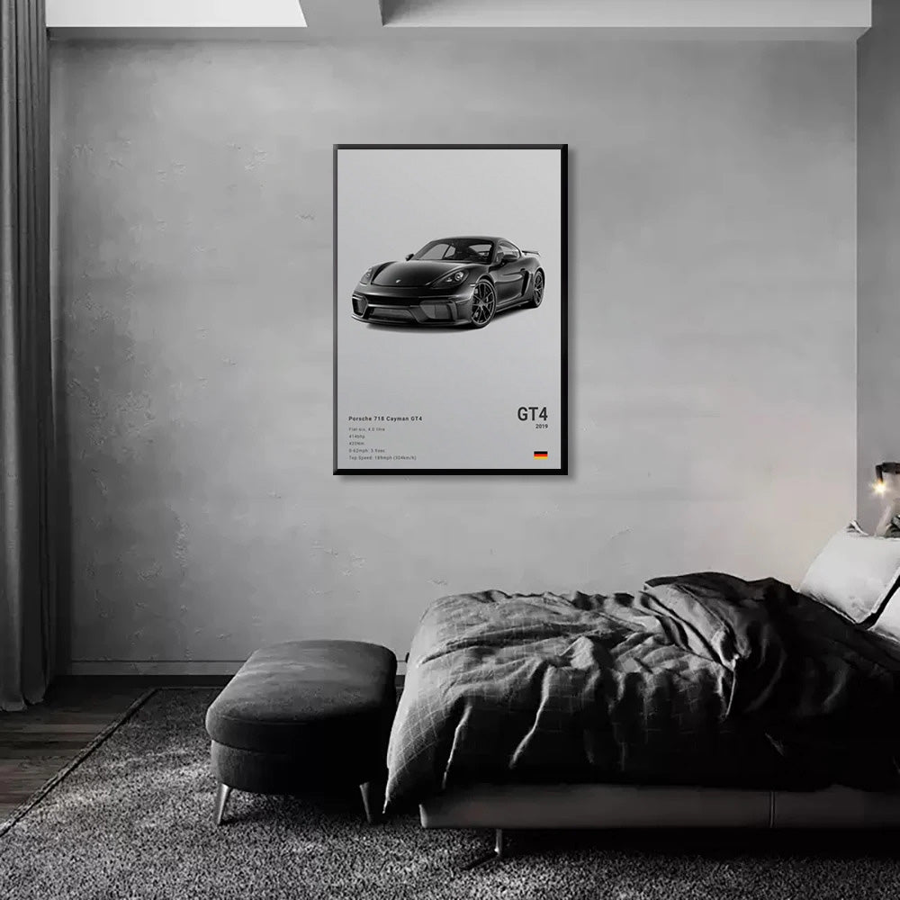 Porsche 718 Cayman GT4 Luxury Car Poster