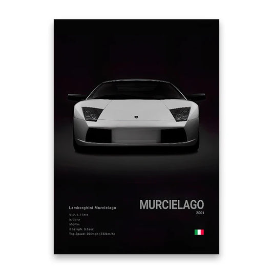 Lamborghini Murcielago Black Car Poster