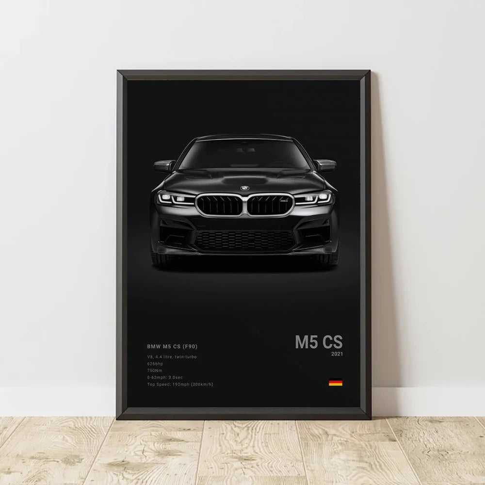 BMW M5 CS (F90) Black Car Poster