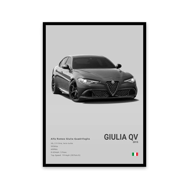 Alfa Romeo Giulia Quadrifoglio Luxury Car Poster