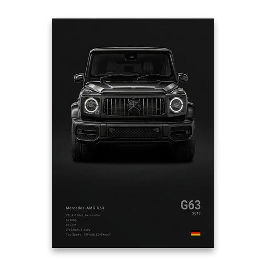 Mercedes-Benz G63 AMG Black Car Poster