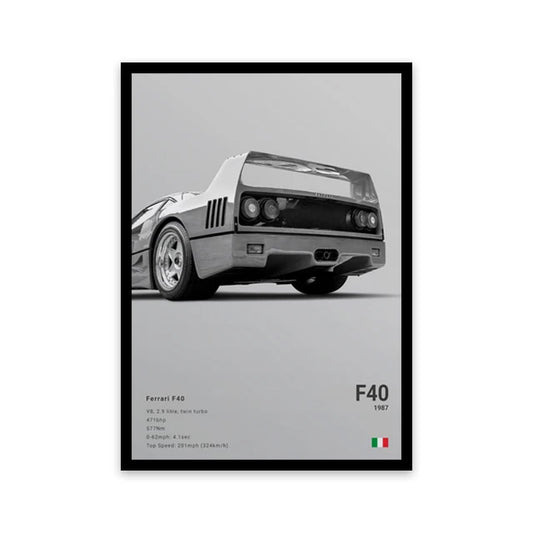 Ferrari F40 Luxury Car Poster