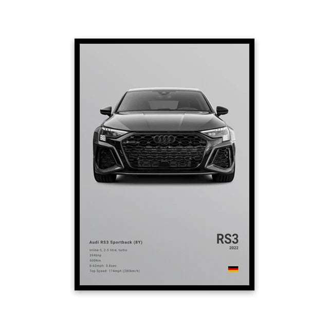 Audi RS3 Luxury Car Poster