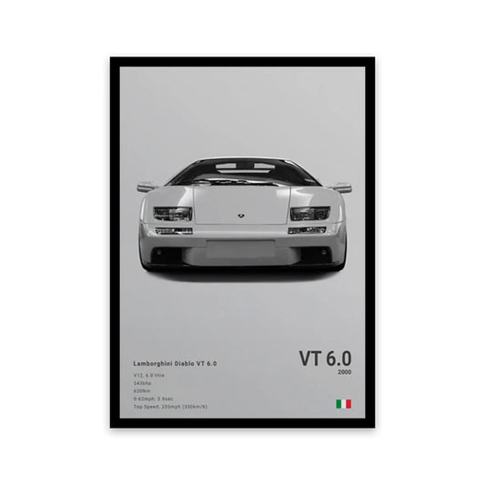 Lamborghini Diablo VT Luxury Car Poster