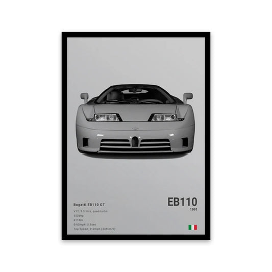 Bugatti EB 110 GT Luxury Car Poster