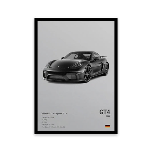 Porsche 718 Cayman GT4 Luxury Car Poster